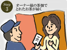 オーナー様の茶畑でとれたお茶が届きます。