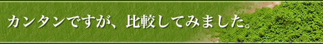 カンタンですが、比較してみました。