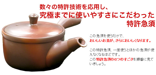 究極までに使いやすい。特許急須