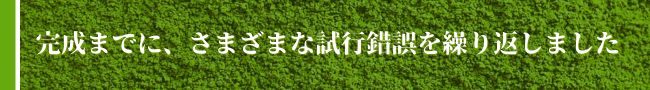 完成までに、さまざまな試行錯誤を繰り返しました。